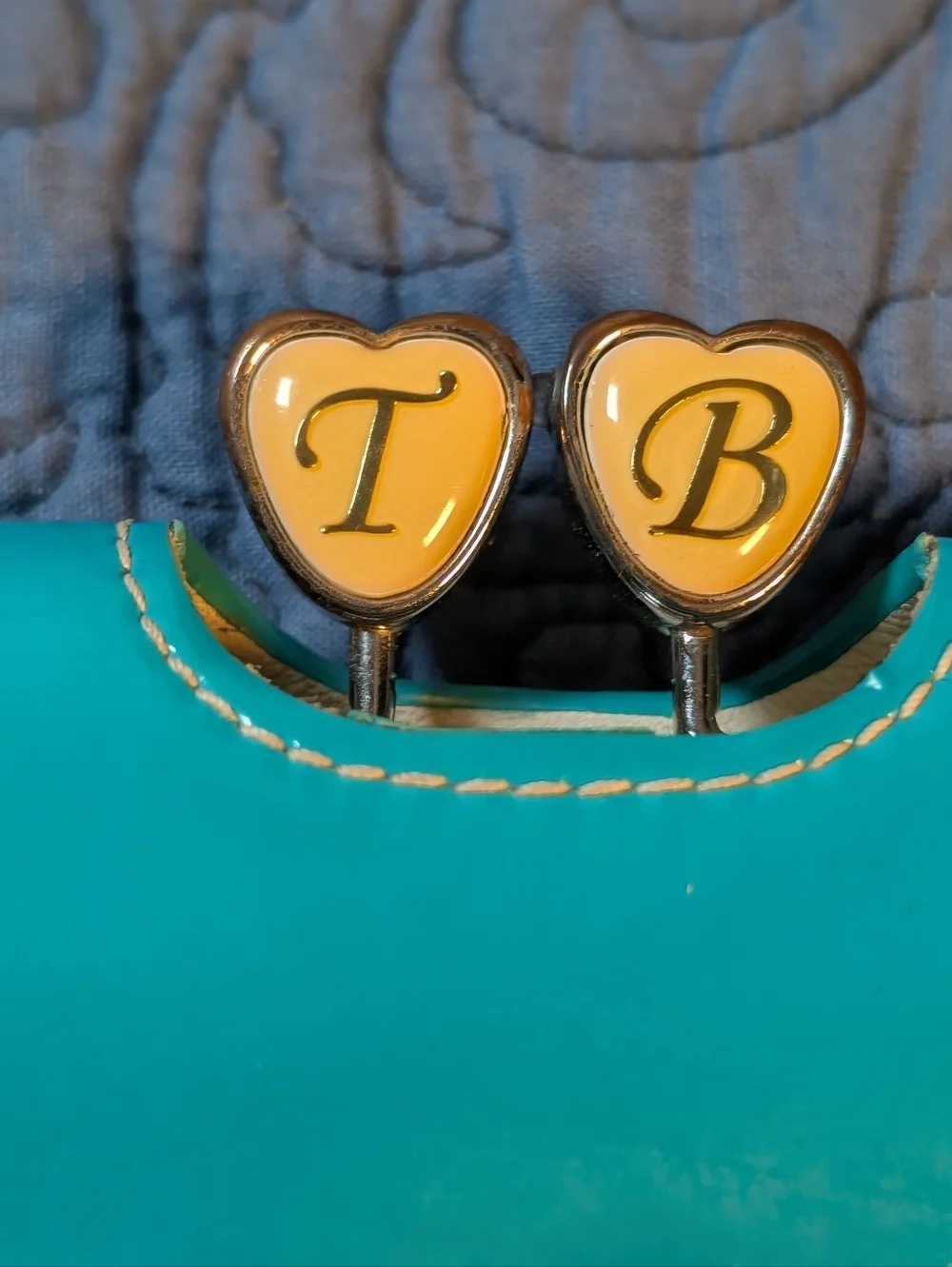 Ted Baker London Turquoise Patent Wallet‎ Heart Clasp Kiss Lock Coin Purse